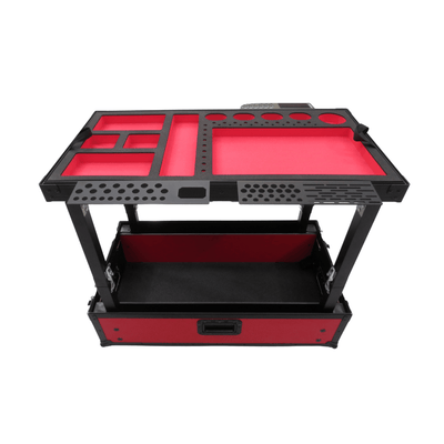 Small Red TDN Tool Cart | Series 2 | Collapsible Legs Cart TDN No Drawers 3 Brackets